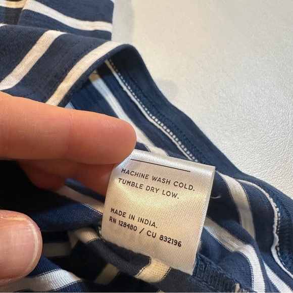 Pact Navy and White Striped Short Sleeve Tee - Picture 4 of 4